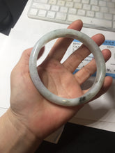Load image into Gallery viewer, 74.4mm certified Type A 100% Natural light green white round cut plus size Jadeite Jade bangle BP173-1261
