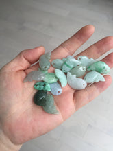 Load image into Gallery viewer, 100% Natural type A clear/ sunny green/ purple jadeite jade 3D fish Pendant BL71
