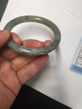 Load image into Gallery viewer, 51mm Certified 100% Natural black/gray sesame paste 芝麻糊 青花 round cut nephrite Jade bangle HHE104-5567
