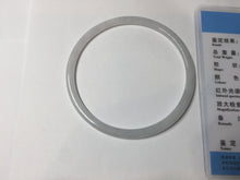 Load image into Gallery viewer, 57mm Certified Type A 100% Natural icy watery white/light purple flat slim Jadeite Jade bangle BG220-8570
