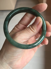 Load image into Gallery viewer, 54.9mm certified natural Type A oily dark green/black jadeite jade bangle AR120-0414
