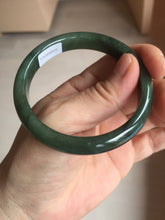 Load image into Gallery viewer, 54.9mm certified natural Type A oily dark green/black jadeite jade bangle AR120-0414
