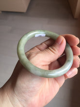 Load image into Gallery viewer, 54mm Certified Type A 100% Natural dark green gray round cut Jadeite bangle AU45-0896
