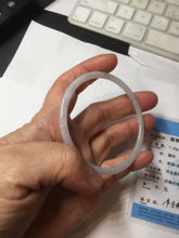 Load image into Gallery viewer, 57mm Certified Type A 100% Natural icy watery white/light purple flat slim Jadeite Jade bangle BG220-8570
