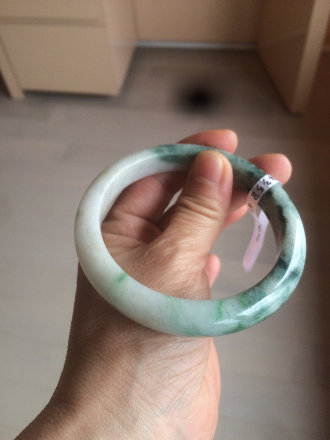 60mm Certified 100% natural Type A sunny green/brown jadeite jade bangle BH39-4358