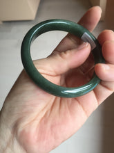 Load image into Gallery viewer, 54.9mm certified natural Type A oily dark green/black jadeite jade bangle AR120-0414
