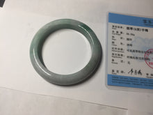 Load image into Gallery viewer, 56.9mm certified 100% natural Type A green white gray jadeite jade bangle BP174-9549
