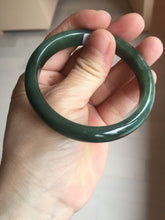 Load image into Gallery viewer, 54.9mm certified natural Type A oily dark green/black jadeite jade bangle AR120-0414
