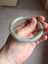 Load image into Gallery viewer, 54mm Certified Type A 100% Natural dark green gray round cut Jadeite bangle AU45-0896
