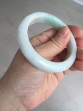 Load image into Gallery viewer, 53.5mm certified 100% natural Type A sunny green/white jadeite jade bangle BM41-8047
