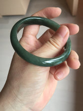 Load image into Gallery viewer, 54.9mm certified natural Type A oily dark green/black jadeite jade bangle AR120-0414
