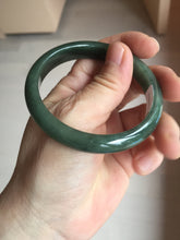 Load image into Gallery viewer, 54.9mm certified natural Type A oily dark green/black jadeite jade bangle AR120-0414
