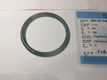 Load image into Gallery viewer, 60.5mm Certified Type A 100% Natural icy watery spring-water green/blue/gray Guatemala slim round cut Jadeite bangle PA103-5538
