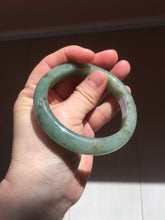Load image into Gallery viewer, 57.2mm certified Type A 100% Natural icy watery dark green gray Jadeite Jade bangle PC14-0371
