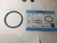 Load image into Gallery viewer, 60.5mm Certified Type A 100% Natural icy watery spring-water green/blue/gray Guatemala slim round cut Jadeite bangle PA103-5538
