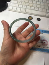 Load image into Gallery viewer, 60.5mm Certified Type A 100% Natural icy watery spring-water green/blue/gray Guatemala slim round cut Jadeite bangle PA103-5538
