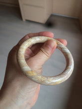 Load image into Gallery viewer, 55.6mm 100% natural beige yellow pink round cut Coral Jade (珊瑚玉) bangle SY59
