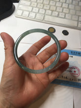 Load image into Gallery viewer, 60.5mm Certified Type A 100% Natural icy watery spring-water green/blue/gray Guatemala slim round cut Jadeite bangle PA103-5538
