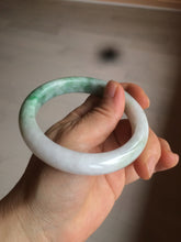 Load image into Gallery viewer, 59.7mm Certified 100% natural type A sunny green white/light purple jadeite jade bangle Z137-5420
