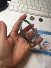 Load image into Gallery viewer, 60.5mm Certified Type A 100% Natural icy watery spring-water green/blue/gray Guatemala slim round cut Jadeite bangle PA103-5538
