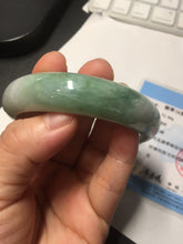 Load image into Gallery viewer, 60.2mm certified type A 100% Natural green/black/red chubby Jadeite Jade bangle B119-9123
