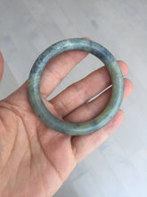 Load image into Gallery viewer, 51mm Certified 100% Natural black/gray sesame paste 芝麻糊 青花 round cut nephrite Jade bangle HHE104-5567
