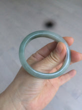 Load image into Gallery viewer, 50.5mm Certified Type A 100% Natural dark green/gray oval Jadeite Jade bangle AT93-2862
