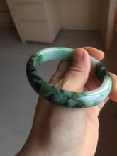 Load image into Gallery viewer, 56mm certified Type A 100% Natural sunny green/dark green/jungle green/light purple Jadeite Jade bangle AQ85-7885
