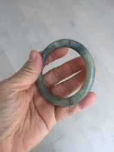 Load image into Gallery viewer, 51mm Certified 100% Natural black/gray sesame paste 芝麻糊 青花 round cut nephrite Jade bangle HHE104-5567
