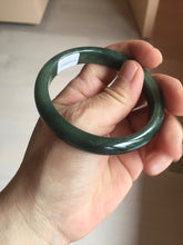 Load image into Gallery viewer, 54.9mm certified natural Type A oily dark green/black jadeite jade bangle AR120-0414
