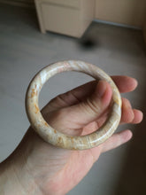 Load image into Gallery viewer, 55.6mm 100% natural beige yellow pink round cut Coral Jade (珊瑚玉) bangle SY59
