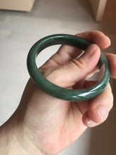 Load image into Gallery viewer, 54.9mm certified natural Type A oily dark green/black jadeite jade bangle AR120-0414
