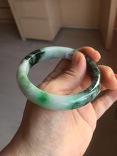 Load image into Gallery viewer, 56mm certified Type A 100% Natural sunny green/dark green/jungle green/light purple Jadeite Jade bangle AQ85-7885
