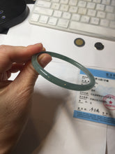 Load image into Gallery viewer, 60.5mm Certified Type A 100% Natural icy watery spring-water green/blue/gray Guatemala slim round cut Jadeite bangle PA103-5538
