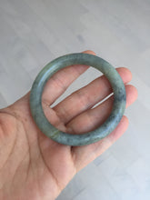 Load image into Gallery viewer, 51mm Certified 100% Natural black/gray sesame paste 芝麻糊 青花 round cut nephrite Jade bangle HHE104-5567
