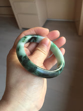 Load image into Gallery viewer, 56mm certified Type A 100% Natural sunny green/dark green/jungle green/light purple Jadeite Jade bangle AQ85-7885
