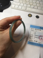 Load image into Gallery viewer, 60.5mm Certified Type A 100% Natural icy watery spring-water green/blue/gray Guatemala slim round cut Jadeite bangle PA103-5538
