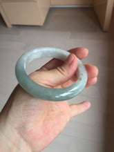 Load image into Gallery viewer, 54.7mm certified 100% natural icy watery green blue with brown flying dandelions jadeite jade bangle BN64-2598
