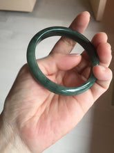 Load image into Gallery viewer, 54.9mm certified natural Type A oily dark green/black jadeite jade bangle AR120-0414
