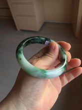 Load image into Gallery viewer, 56mm certified Type A 100% Natural sunny green/dark green/jungle green/light purple Jadeite Jade bangle AQ85-7885
