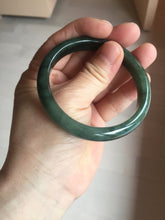 Load image into Gallery viewer, 54.9mm certified natural Type A oily dark green/black jadeite jade bangle AR120-0414
