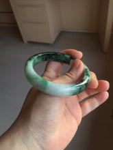 Load image into Gallery viewer, 56mm certified Type A 100% Natural sunny green/dark green/jungle green/light purple Jadeite Jade bangle AQ85-7885
