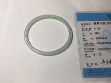 Load image into Gallery viewer, 51.5mm certified Type A 100% Natural light green purple white slim oval Jadeite Jade bangle BG221-8577
