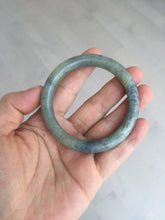 Load image into Gallery viewer, 51mm Certified 100% Natural black/gray sesame paste 芝麻糊 青花 round cut nephrite Jade bangle HHE104-5567
