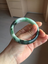 Load image into Gallery viewer, 56mm certified Type A 100% Natural sunny green/dark green/jungle green/light purple Jadeite Jade bangle AQ85-7885
