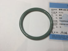 Load image into Gallery viewer, 59mm Certified Type A 100% Natural light green/blue/brown slim round cut Guatemala Jadeite bangle BS52-4627
