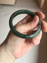 Load image into Gallery viewer, 54.9mm certified natural Type A oily dark green/black jadeite jade bangle AR120-0414
