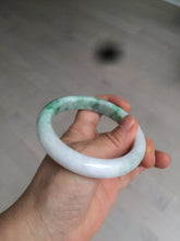 Load image into Gallery viewer, 59.7mm Certified 100% natural type A sunny green white/light purple jadeite jade bangle Z137-5420
