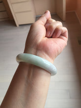 Load image into Gallery viewer, 卖了 53.8mm certified 100% natural type A sunny green/white(白底青) round cut jadeite jade bangle BM40-8048
