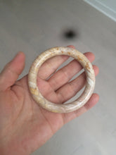 Load image into Gallery viewer, 55.6mm 100% natural beige yellow pink round cut Coral Jade (珊瑚玉) bangle SY59
